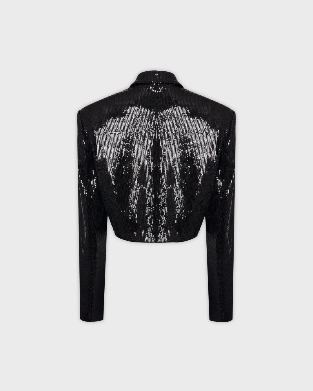 Black Cropped Sequin Jacket