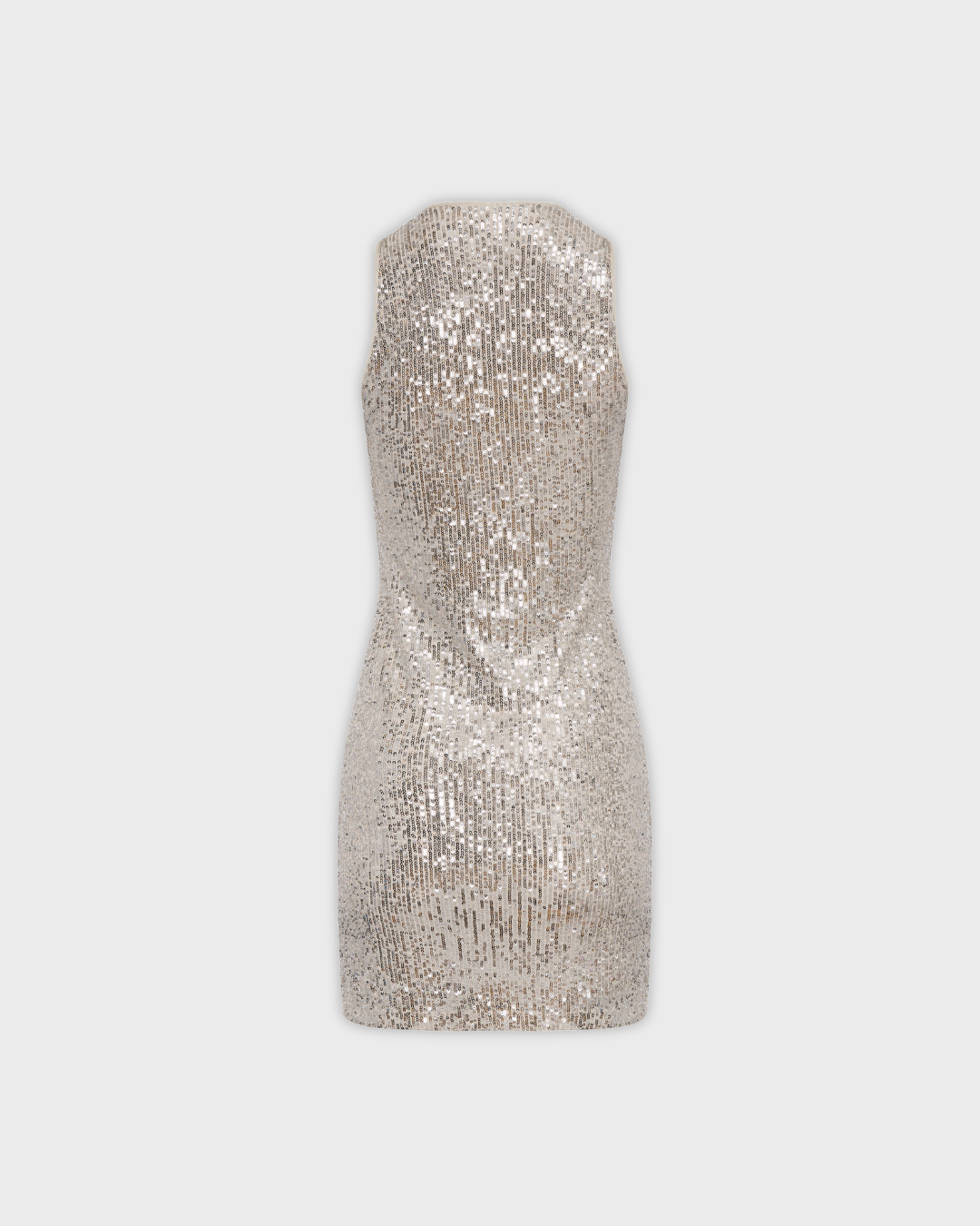 Mini Slip Dress in Silver Sequins