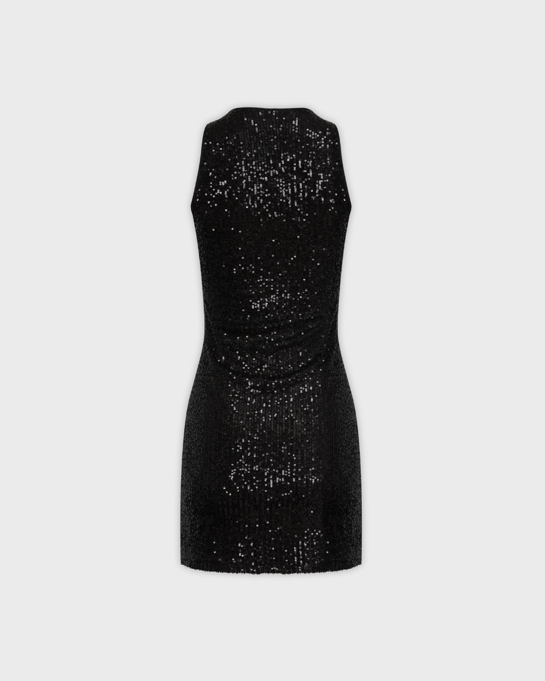 Mini Slip Dress in Black Sequins