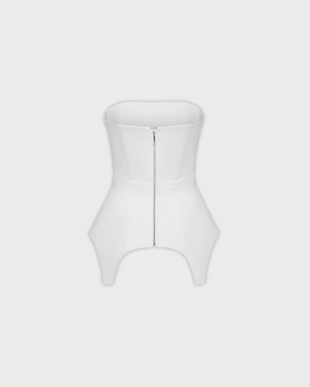 White Corset with Sculpted Hem