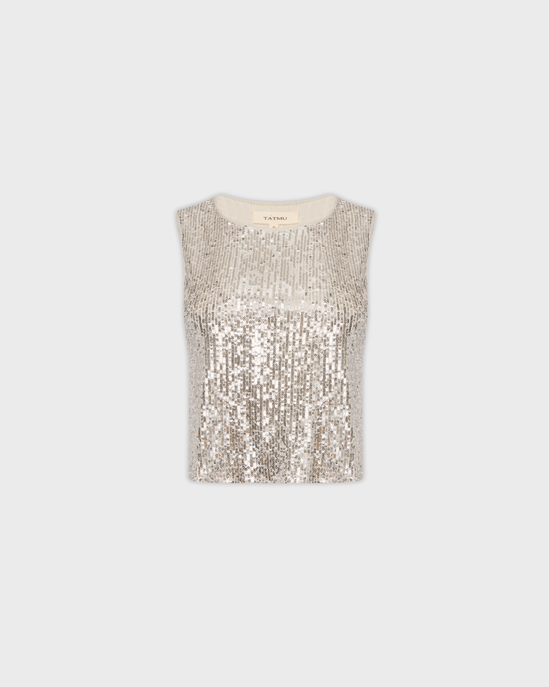 Sequin Tank Top in Silver