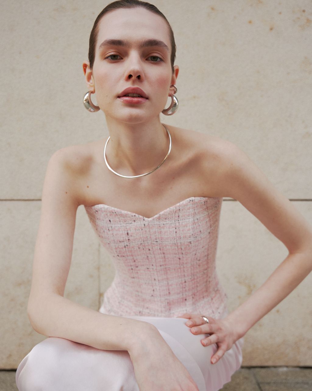 Cropped Tweed Corset