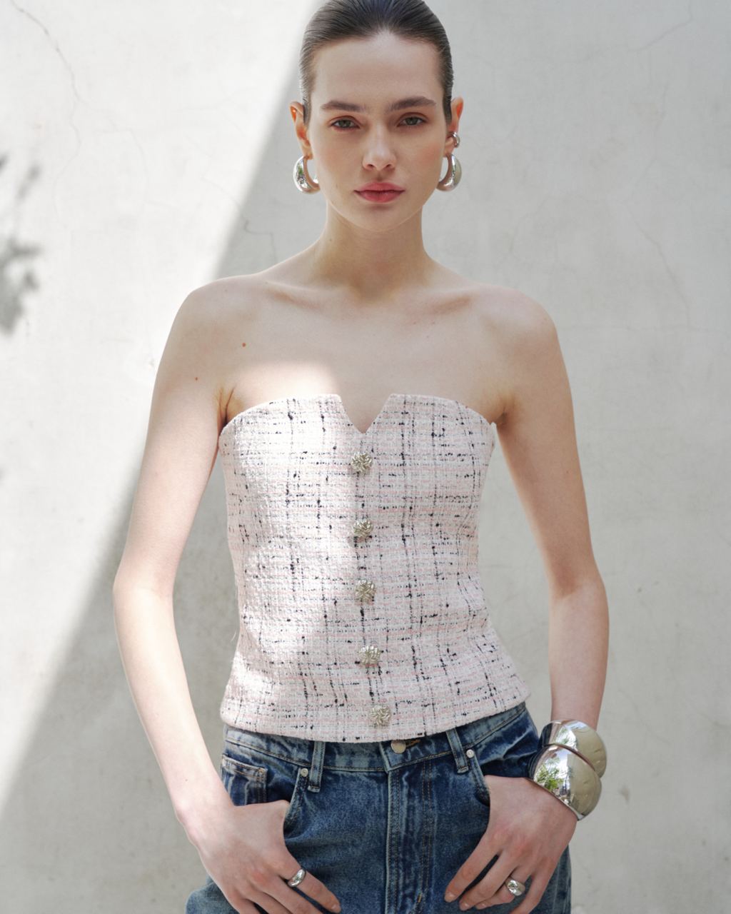 Corset with Decorative Buttons