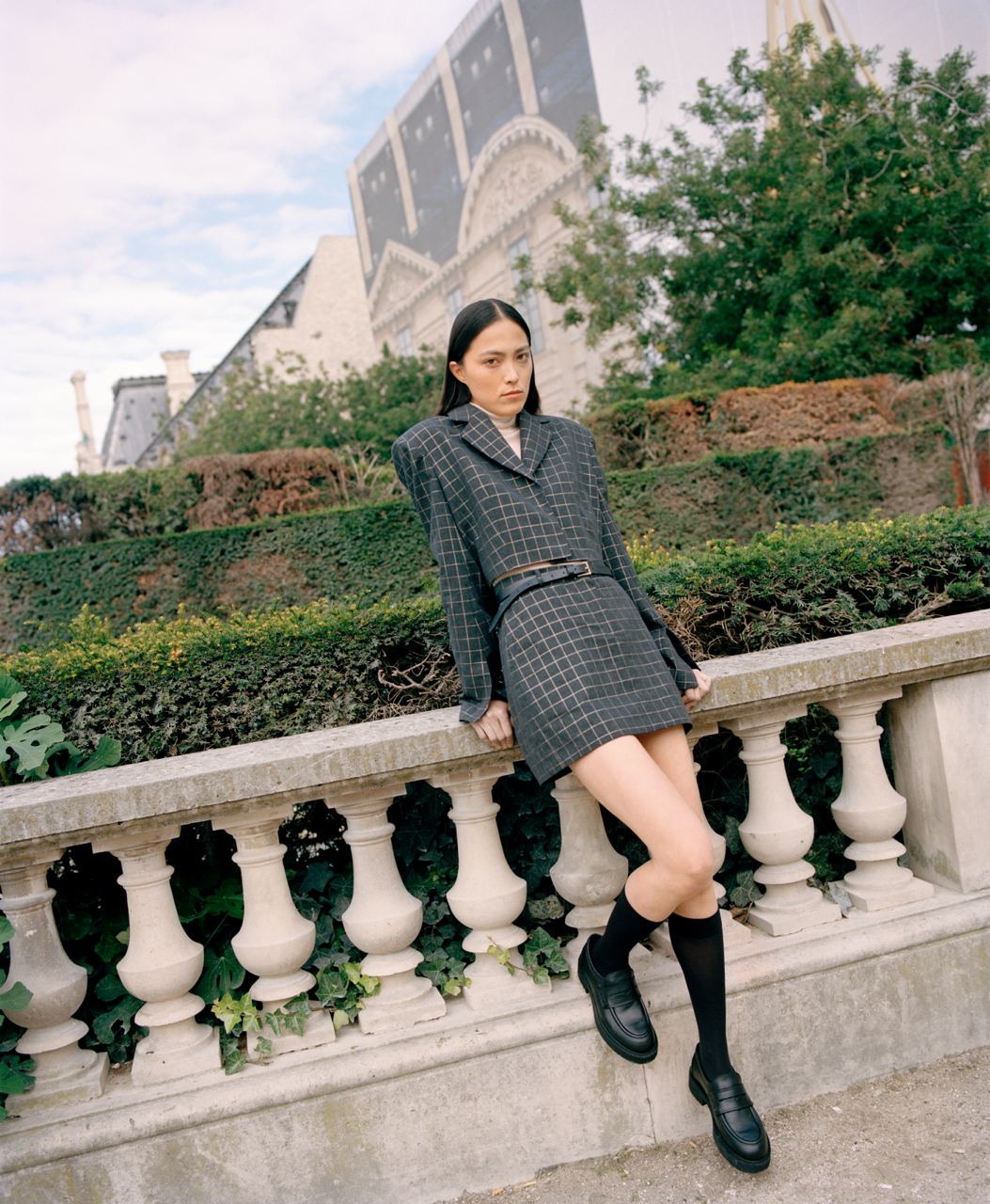 Cropped Blazer with Gold Thread