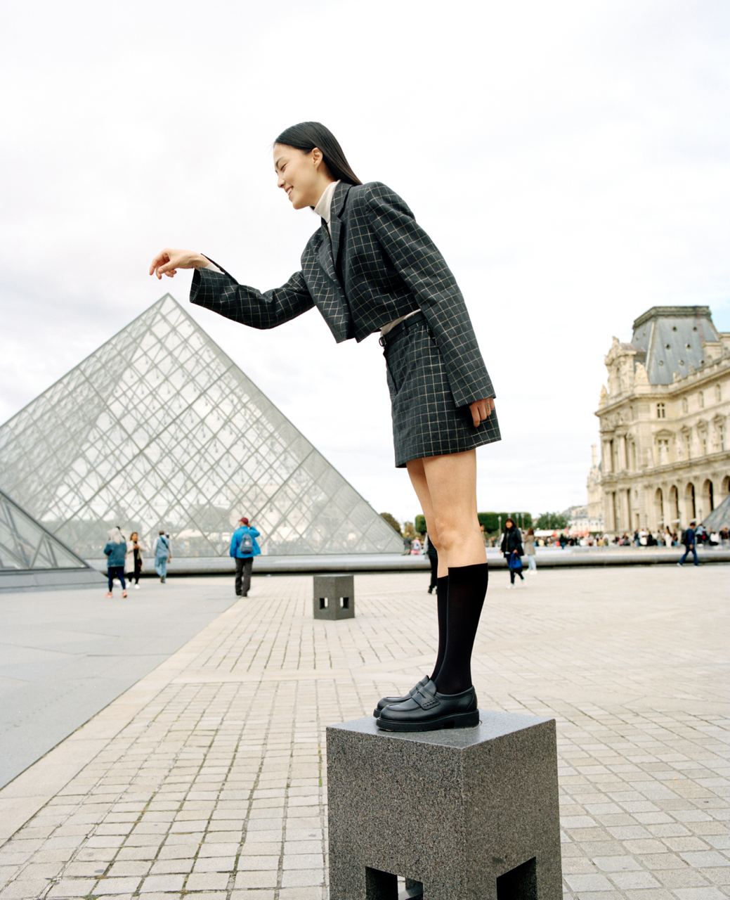 Cropped Blazer with Gold Thread