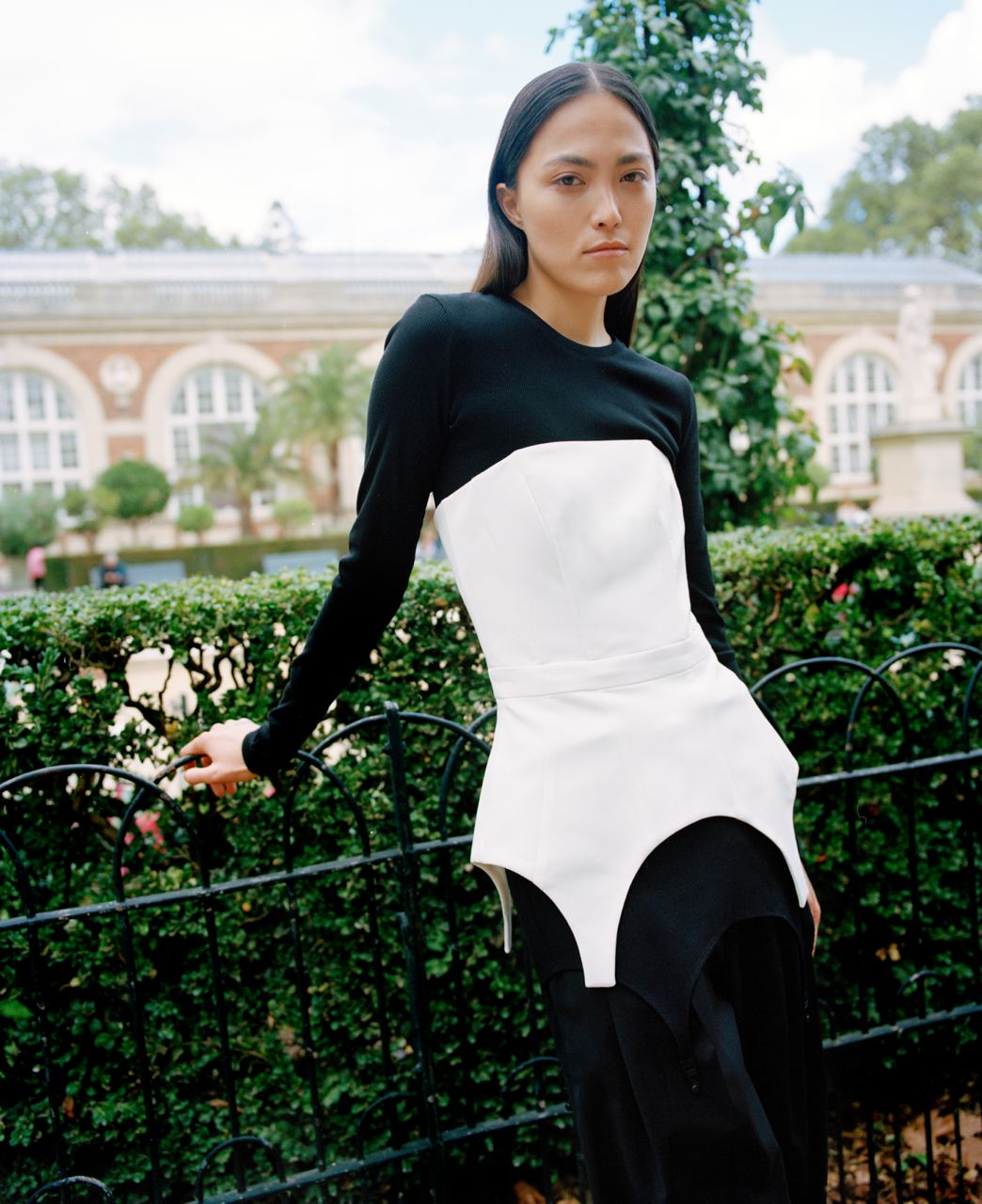 White Corset with Sculpted Hem