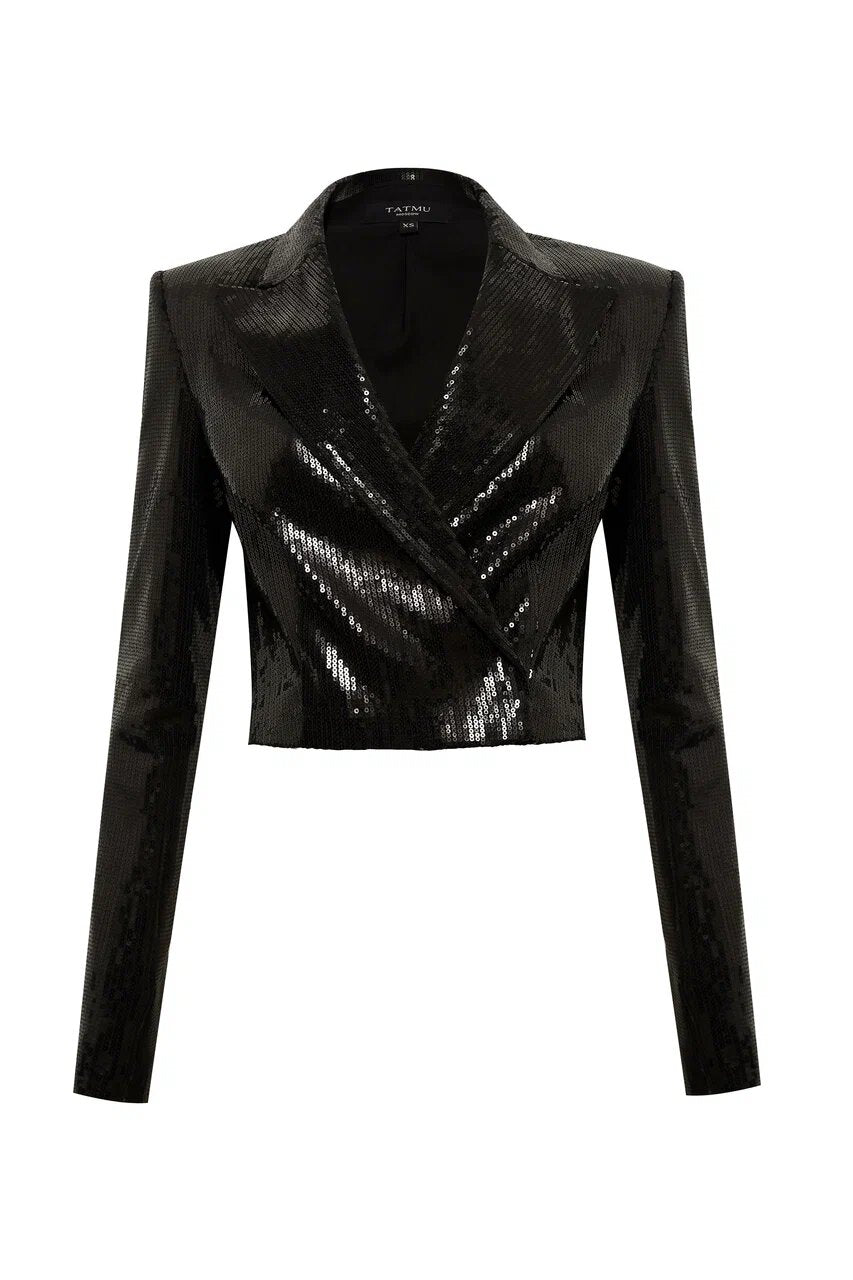 Cropped sequin jacket